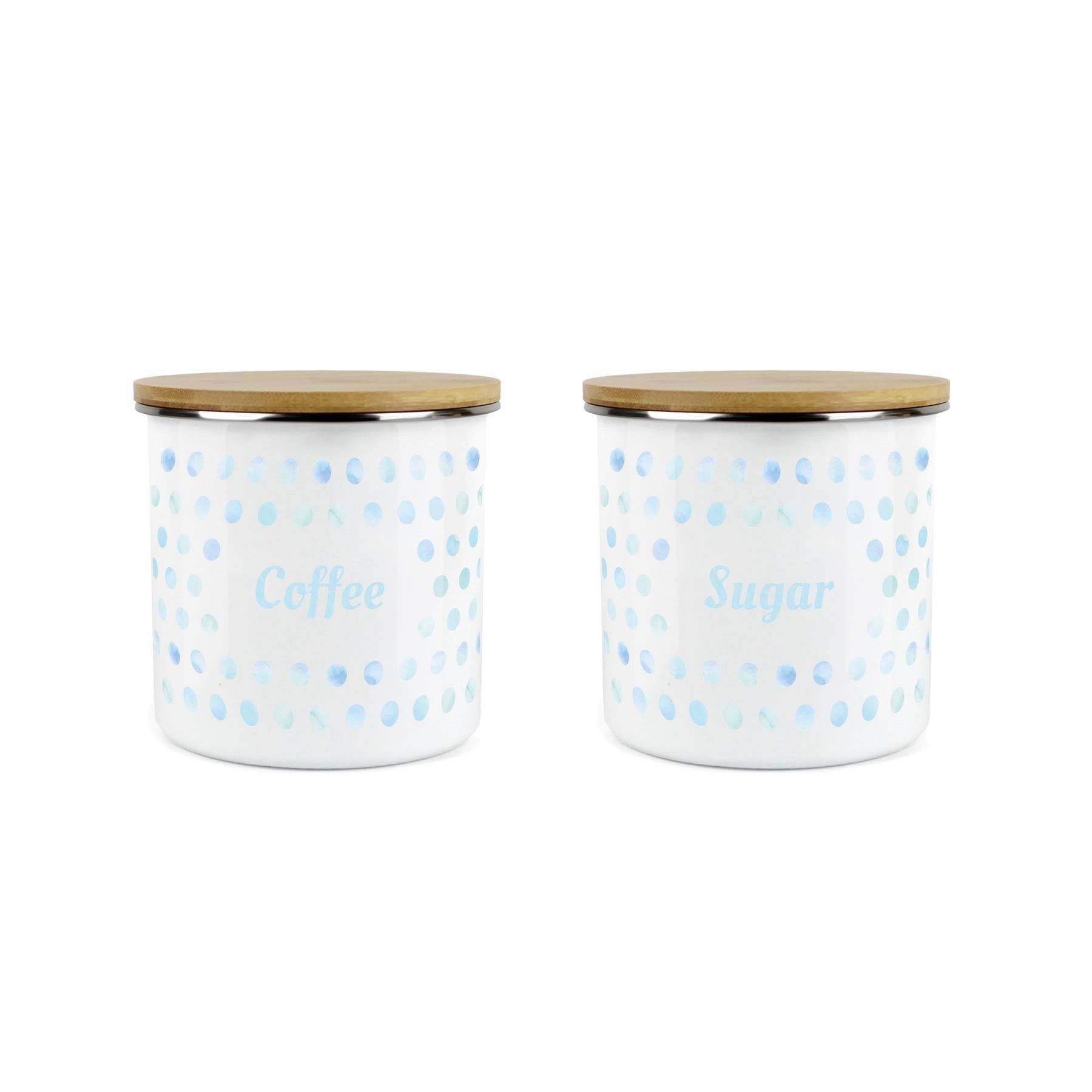 Purely Home Polka Dot Aqua 2pc Food Storage Canister Set - Coffee & Sugar