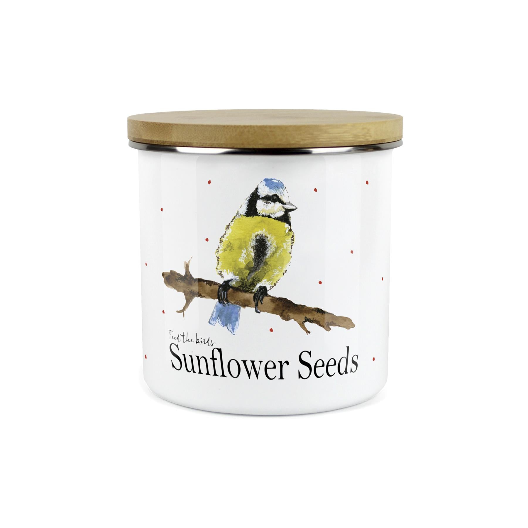 Purely Home Canister - Sunflower Seeds Bird Feed Enamel Airtight Canister