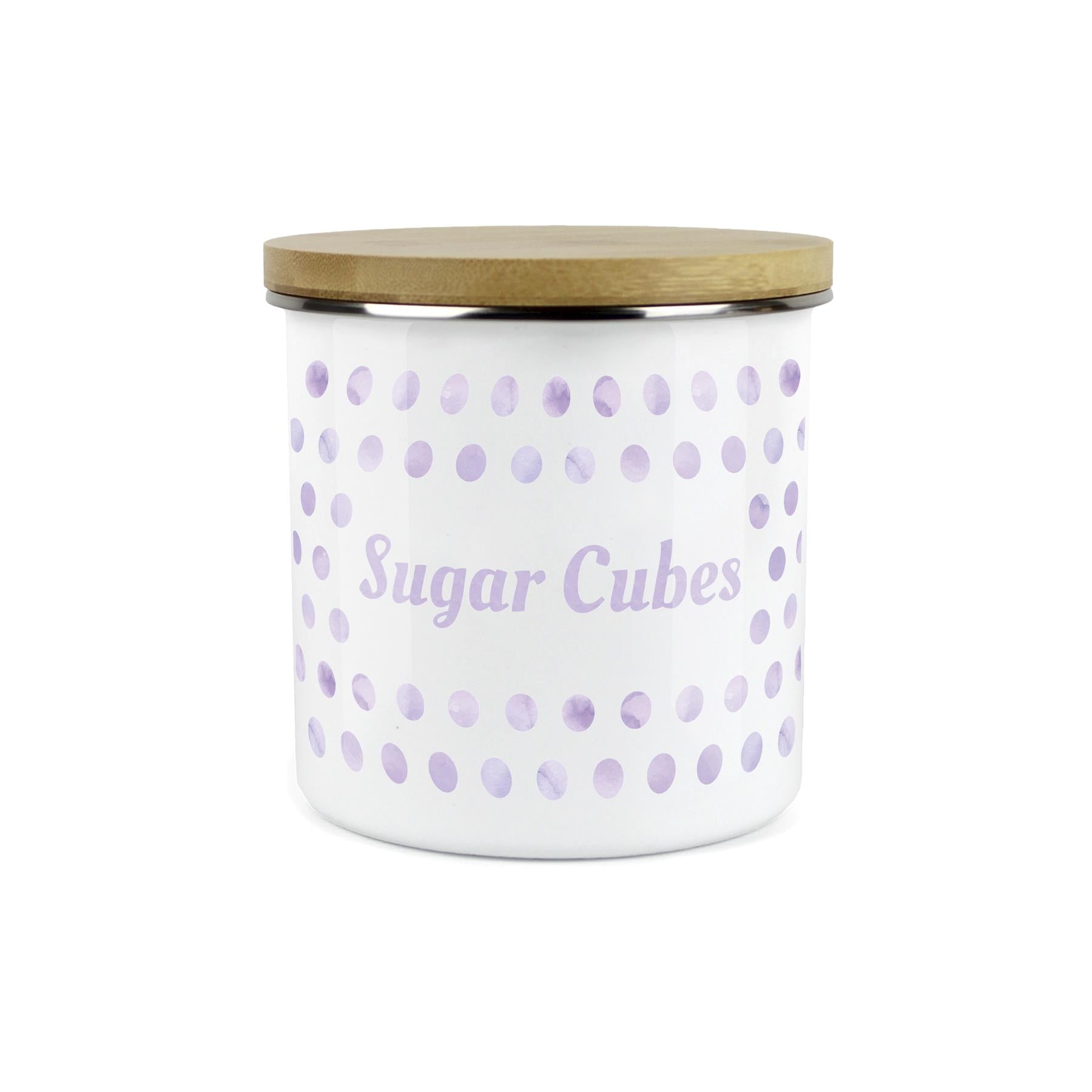 Purely Home Kitchen Polka Dot Lilac Food Storage Canister - Sugar Cubes