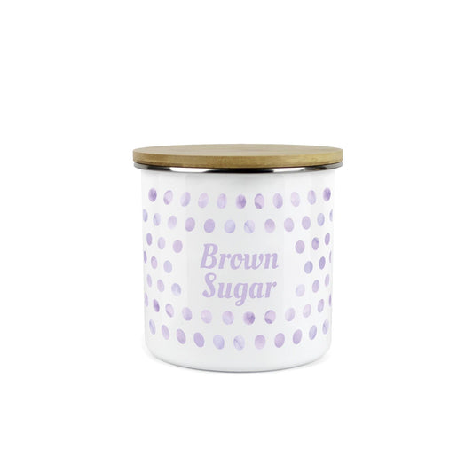 Purely Home Kitchen Polka Dot Lilac Food Storage Canister - Brown Sugar