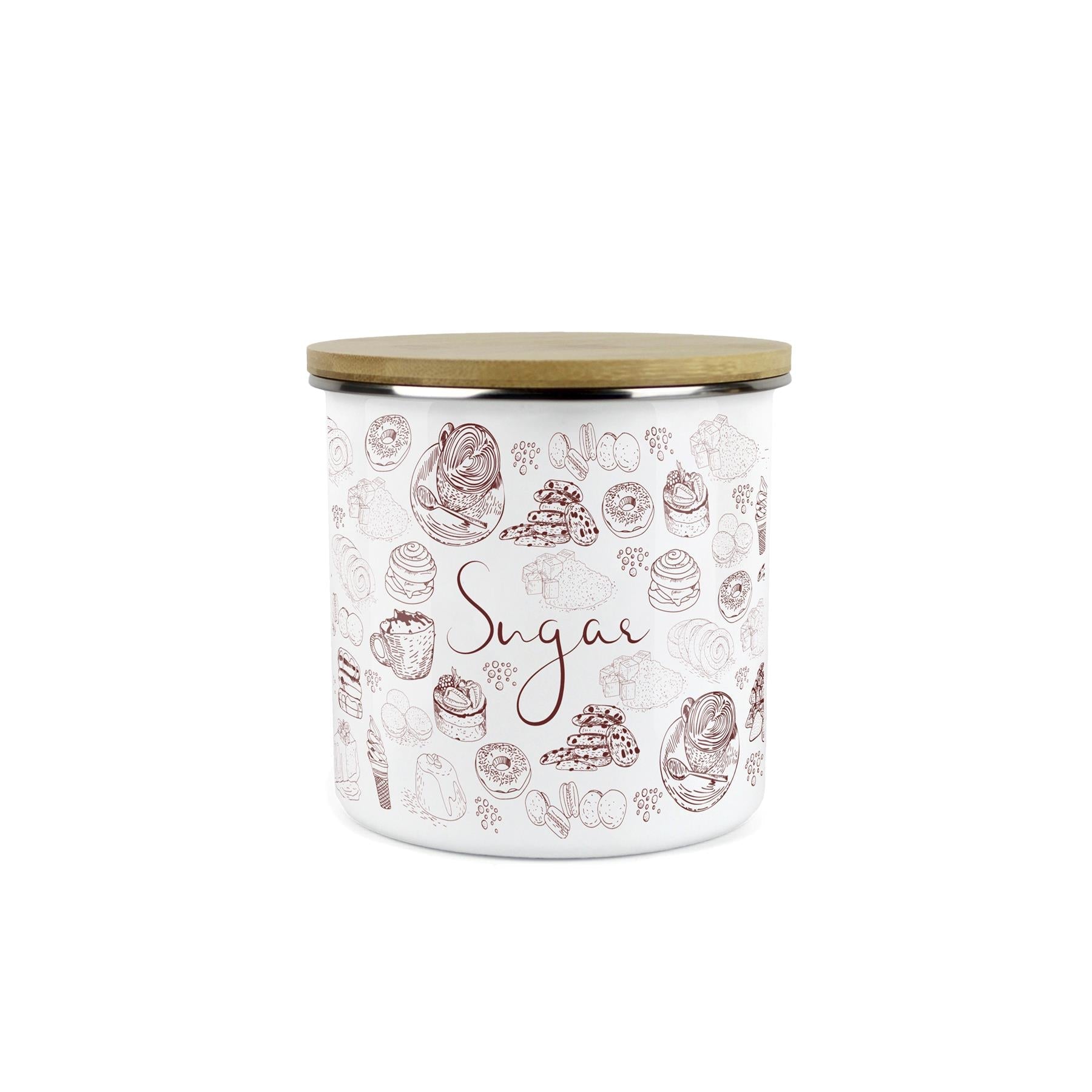 Enamel Rustic Sugar Storage Canister - Kitchen Sugar Jar