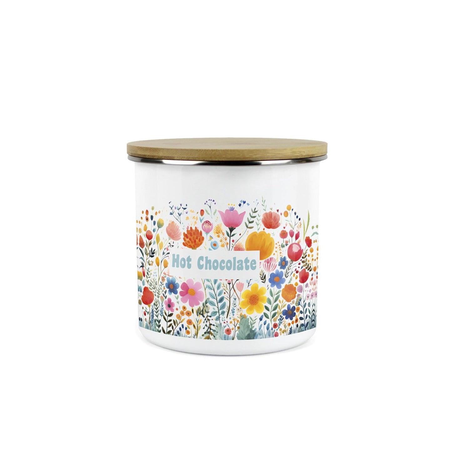 Bright Florals Medium Enamel Canister