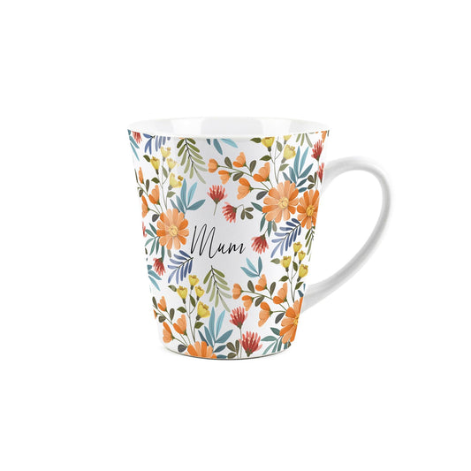 Orange Flowers Small Latte Mug