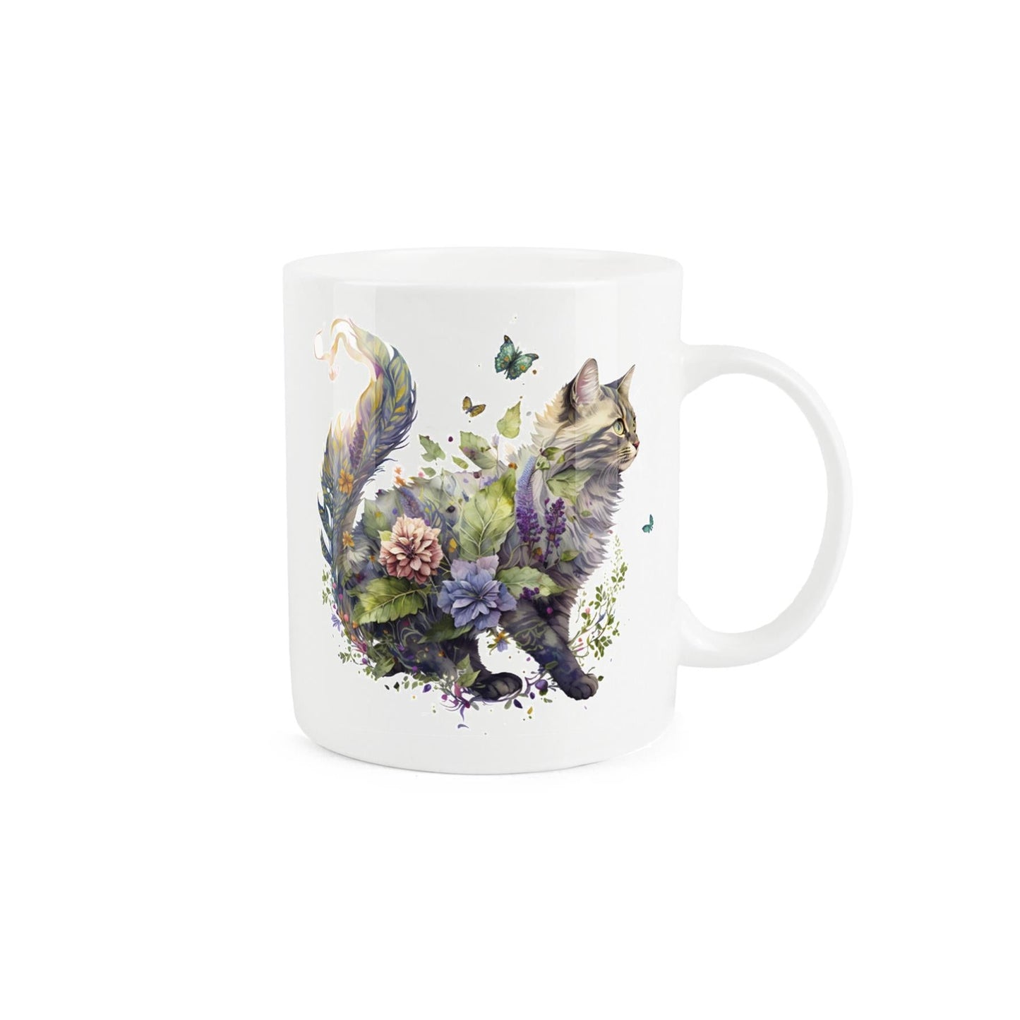 Foliage Cat Mug & Coaster Gift Set