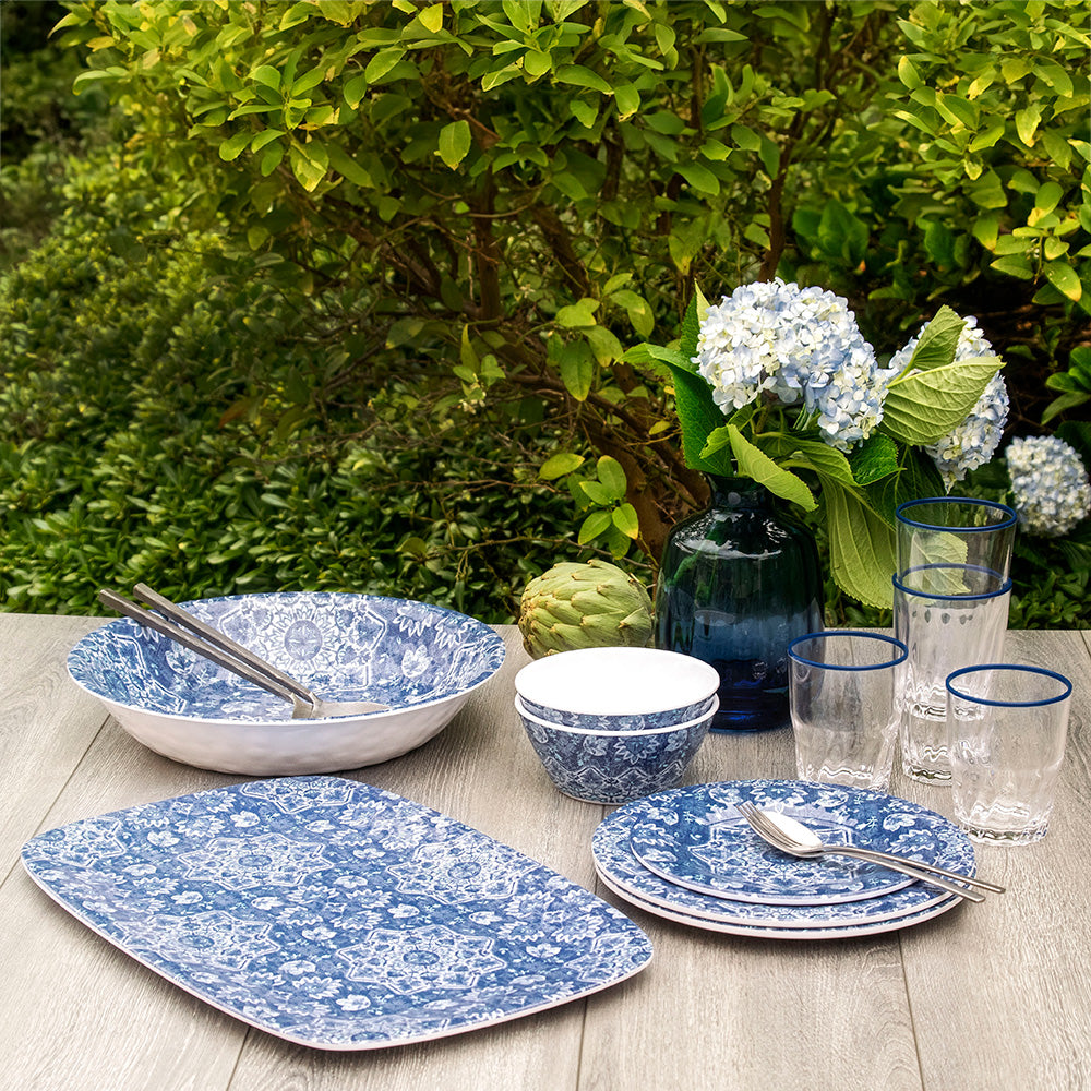 Atlantic Blue Melamine Low Bowl