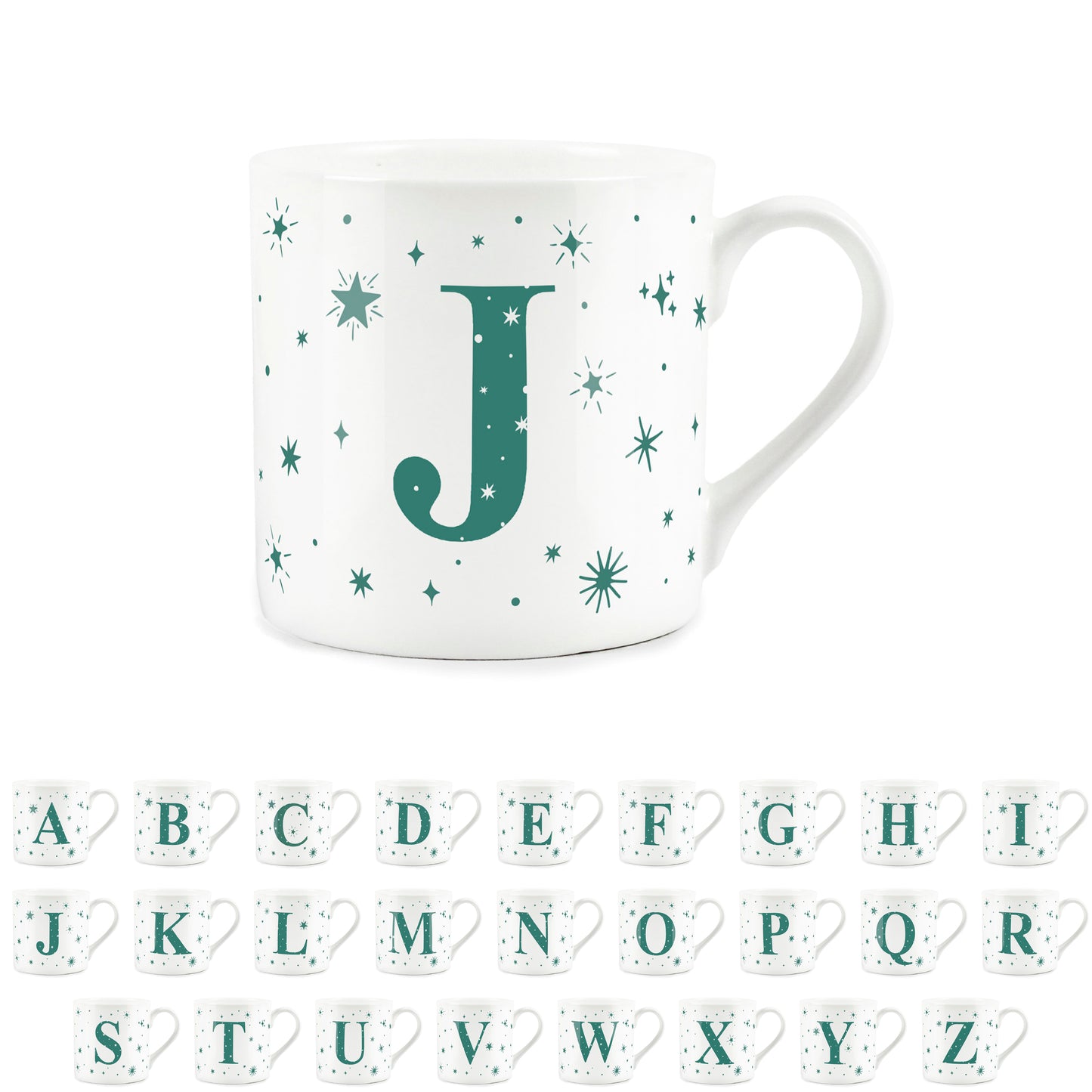 Green Star Letter Mug