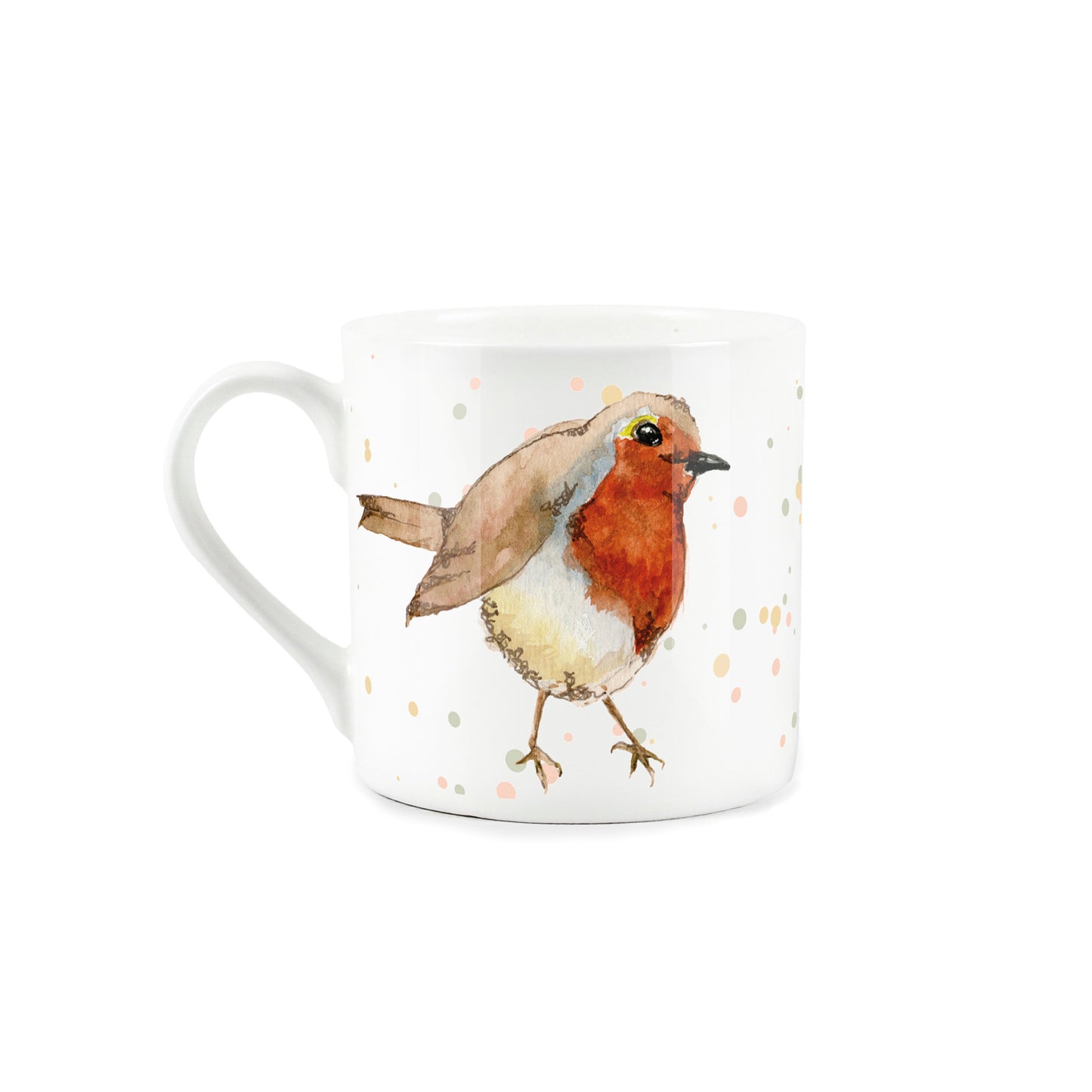 Watercolour Colour Robins Mug by Rhiannon Chauncey