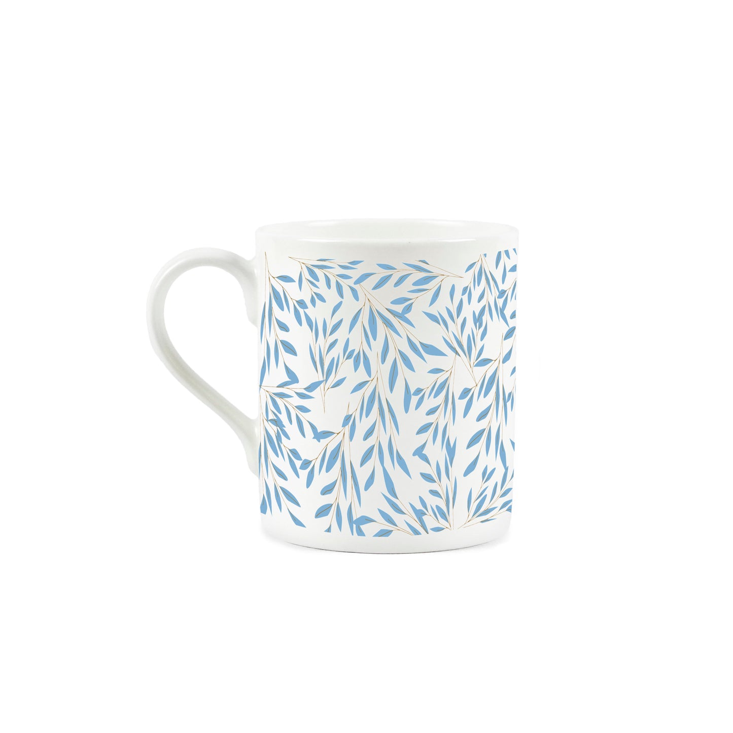 Blue Leaves Pattern Small Mug