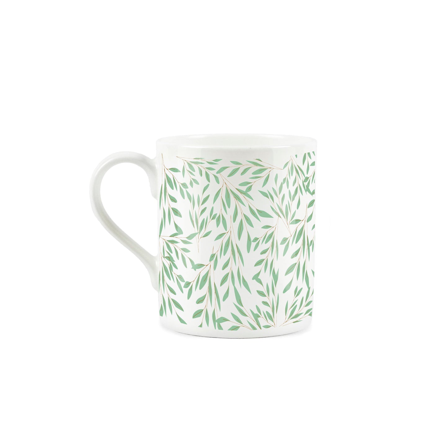 Green Leaves Pattern Small Mug