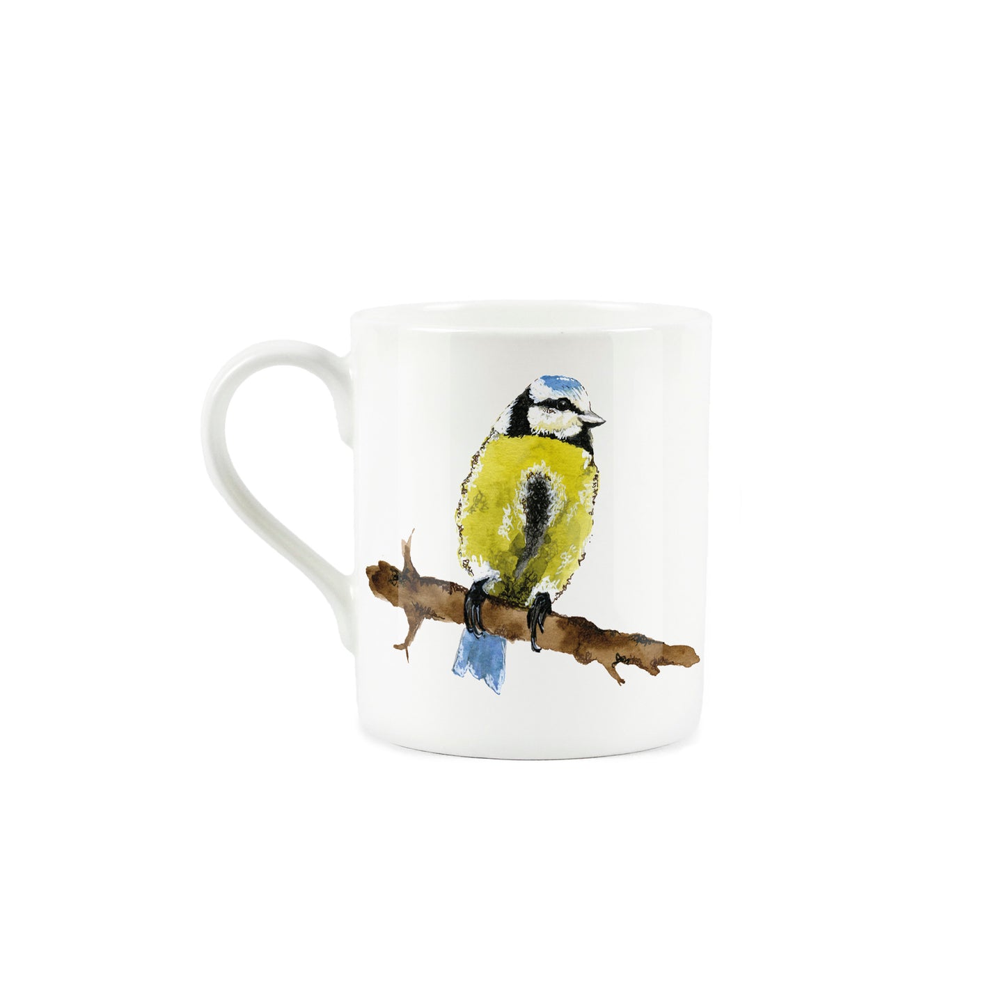 Garden Birds Blue Tit Small Mug by Rhiannon Chauncey