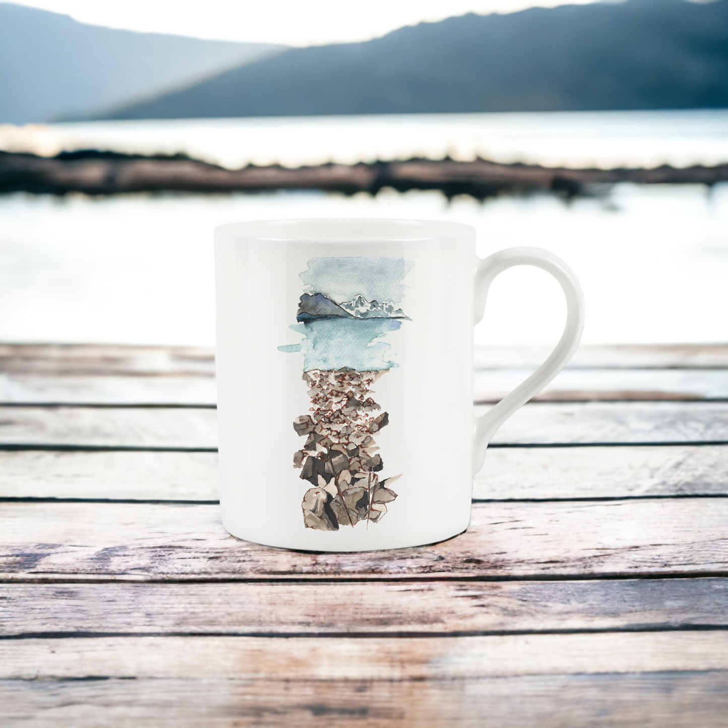 Watercolour Glacier Small Mug by Rhiannon Chauncey