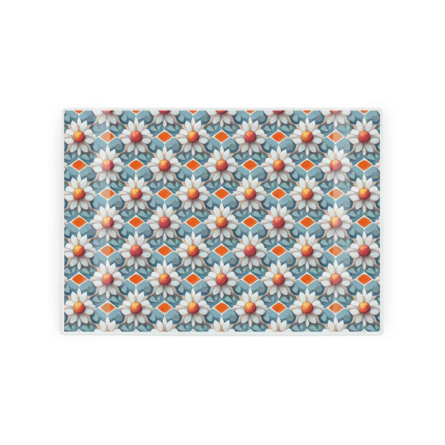 Blue Floral Tile Small Worktop Protector