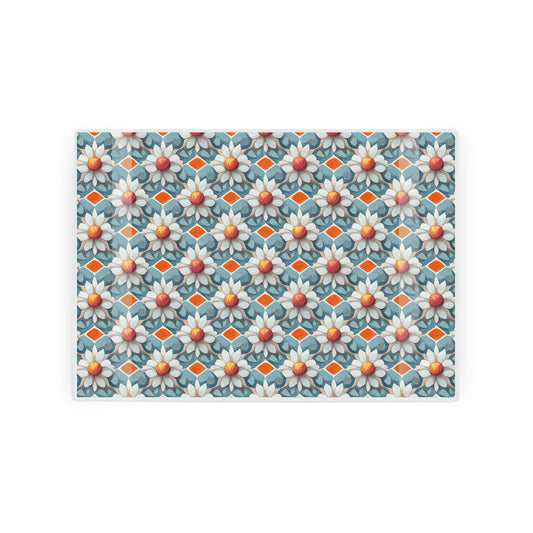 Blue Floral Tile Small Worktop Protector