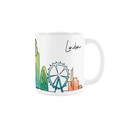 Colourful City Skyline Mug