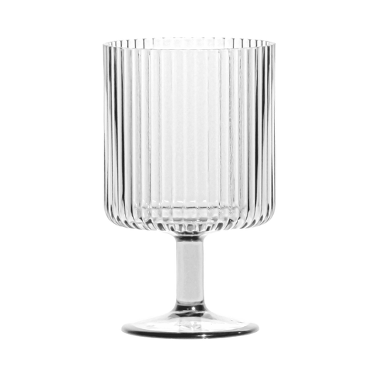Mesa Clear Acrylic Plastic Ribbed Drinking Goblets