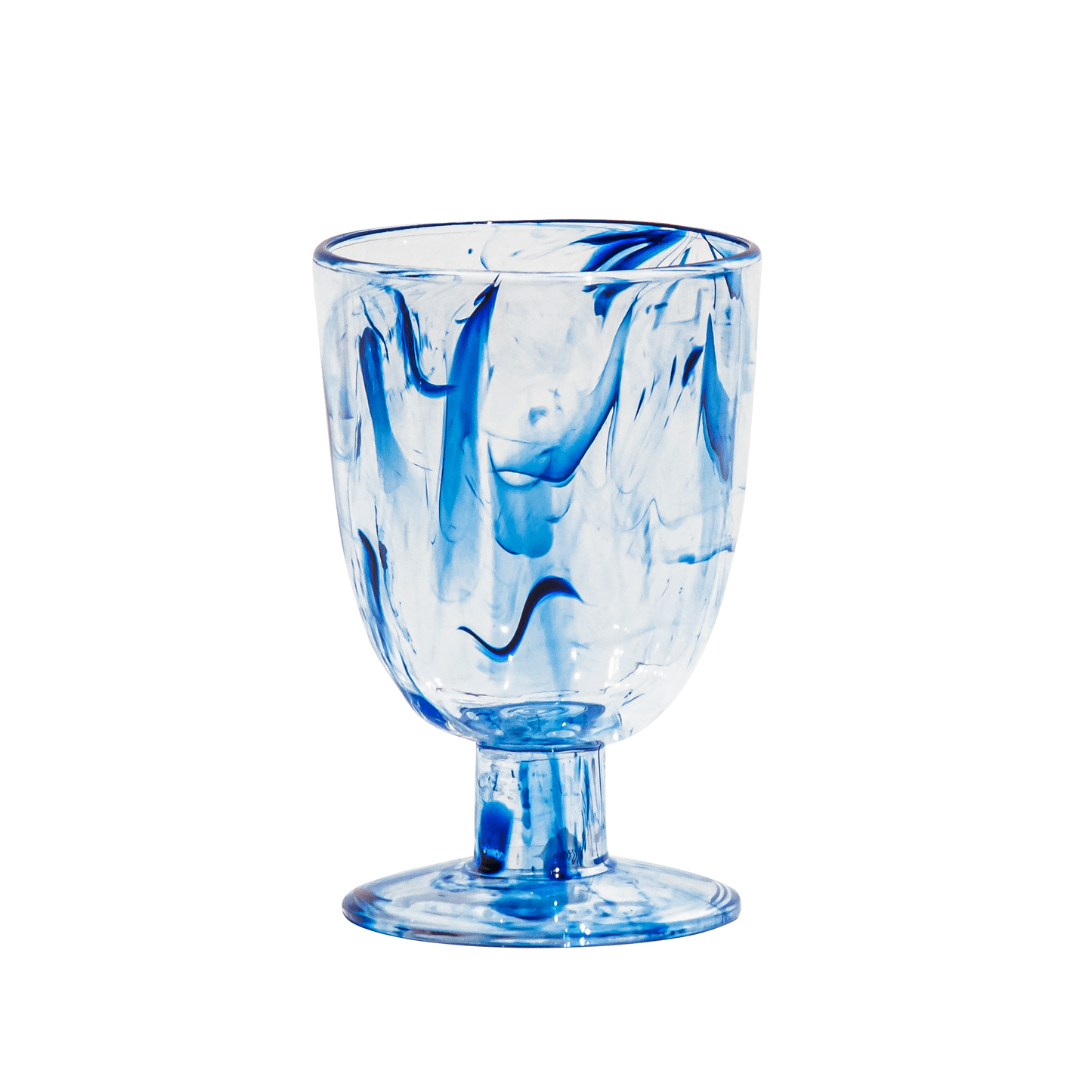 Aegean Swirl Blue Acrylic Plastic Drinking Goblets