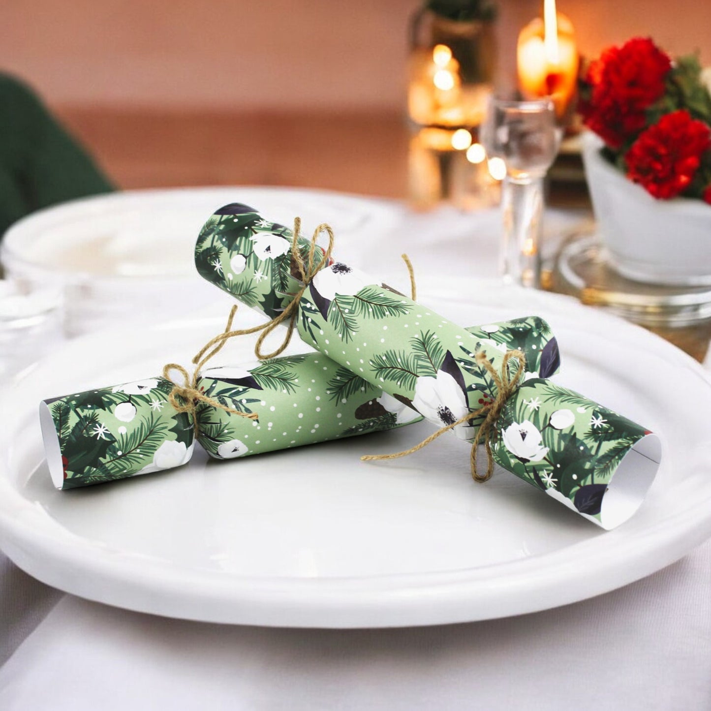 Green Winter Flowers Easy Eco Christmas Crackers