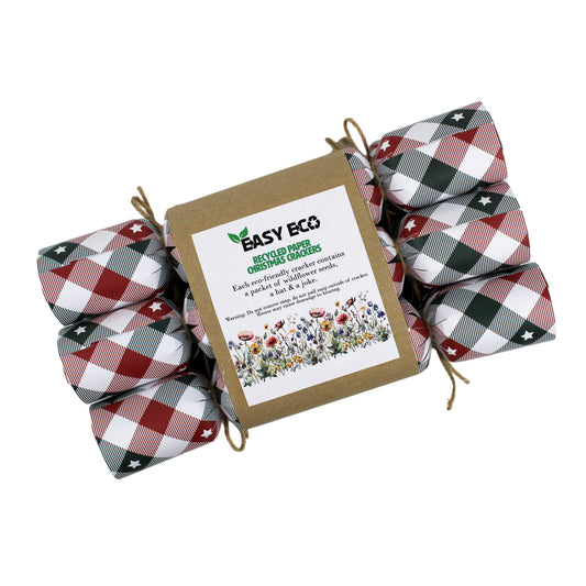 Tartan Stars Easy Eco Christmas Crackers