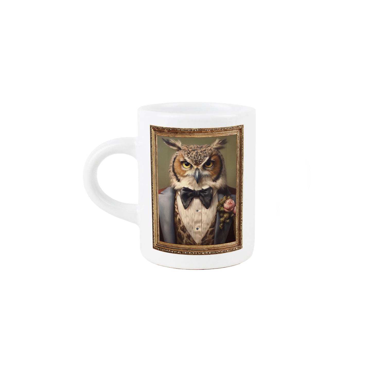 Edwardian Animals Owl Portrait Espresso Mug