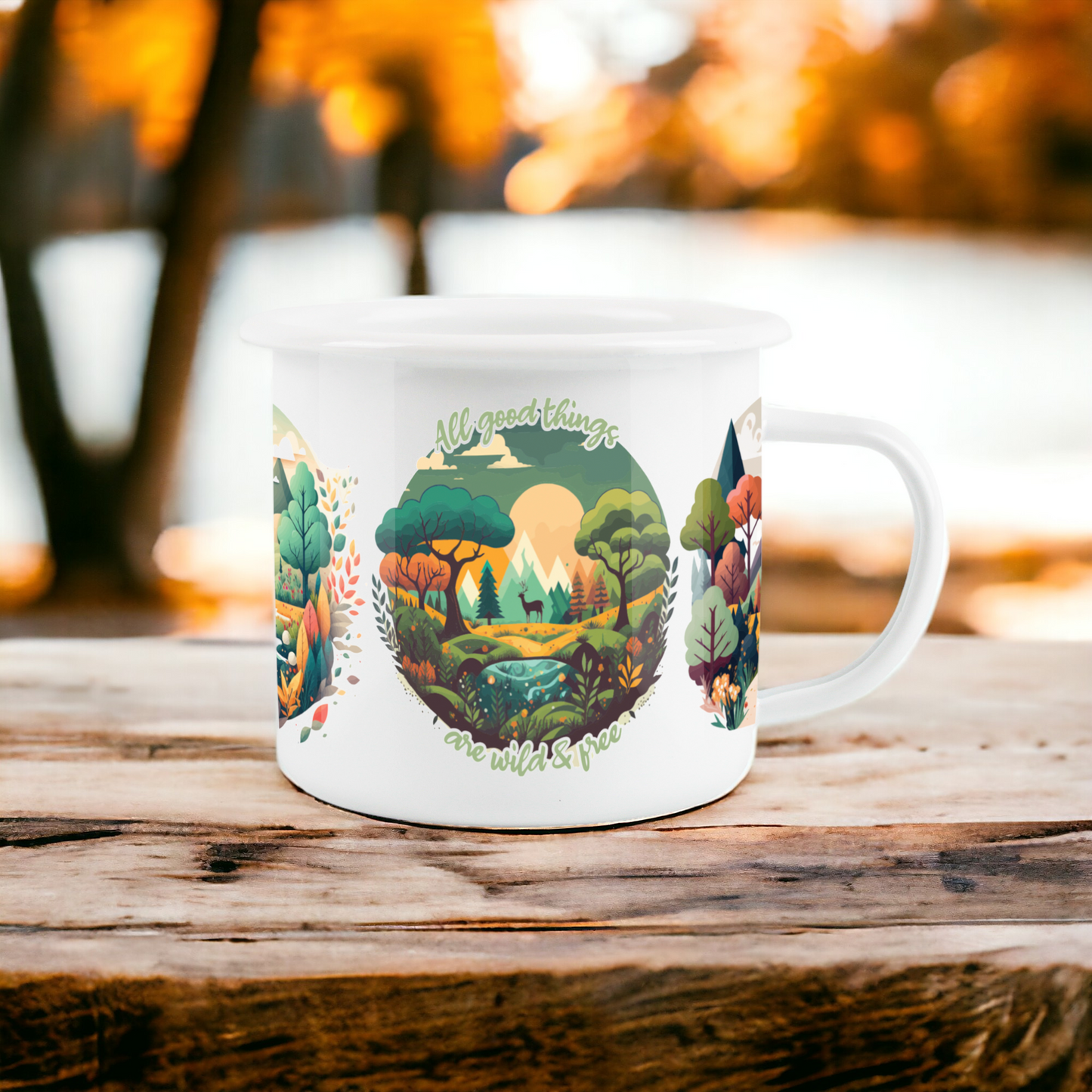 All Good Things Are Wild and Free Enamel Mug