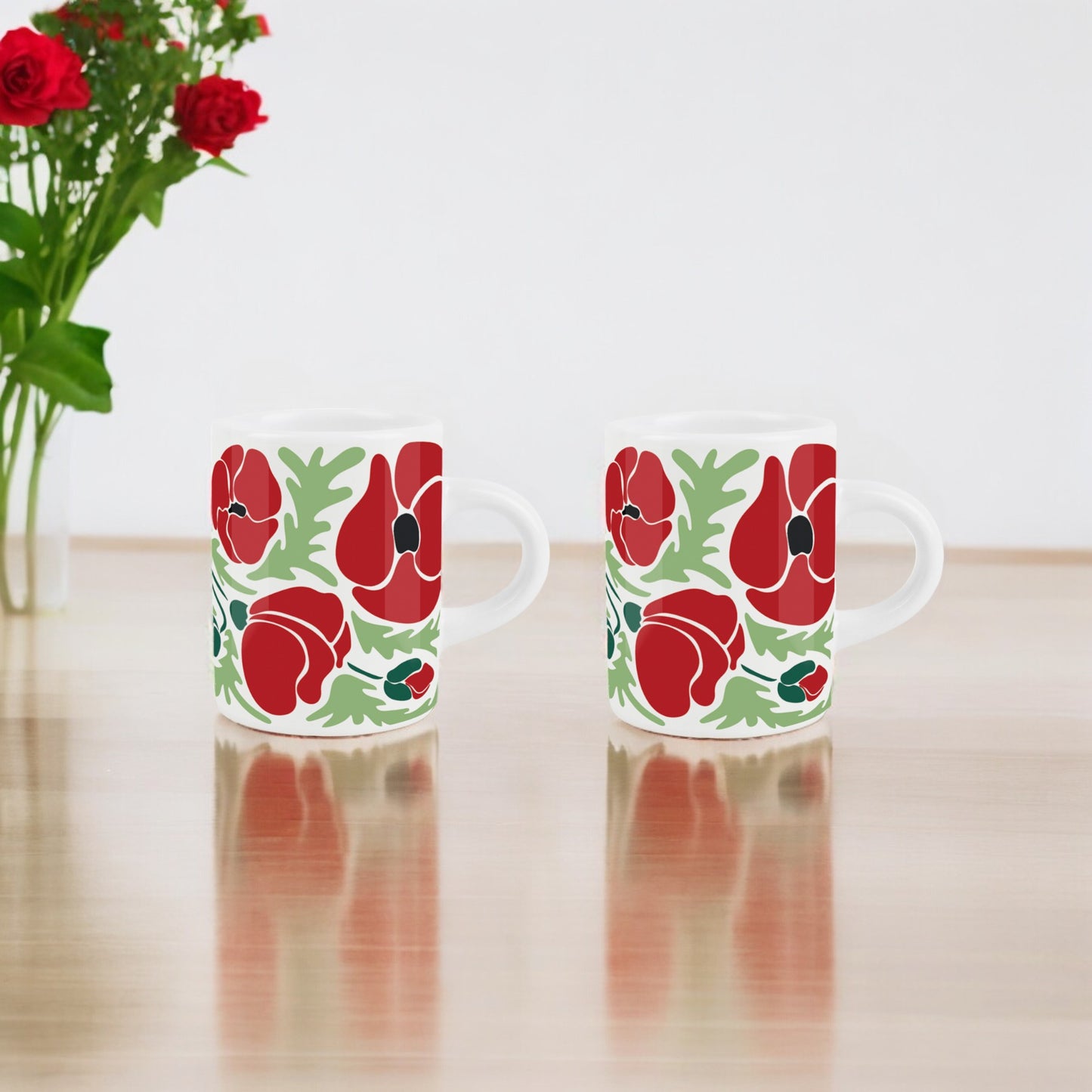 Floral Poppy Espresso Mug