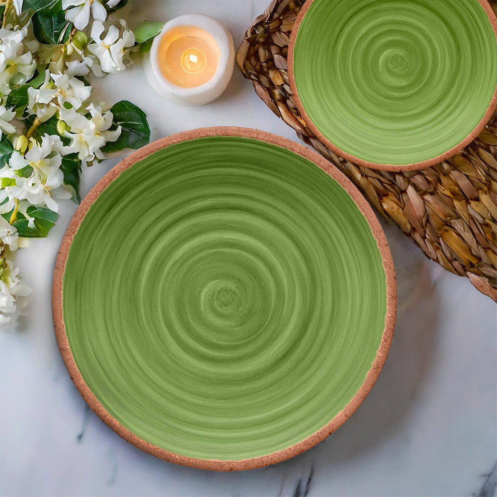 Rustic Swirl Green Melamine Side Plate