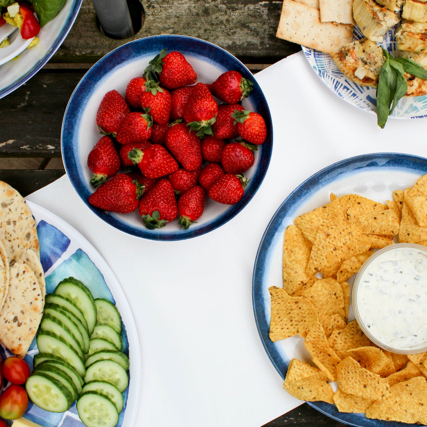 Coastal Melamine Low Bowl