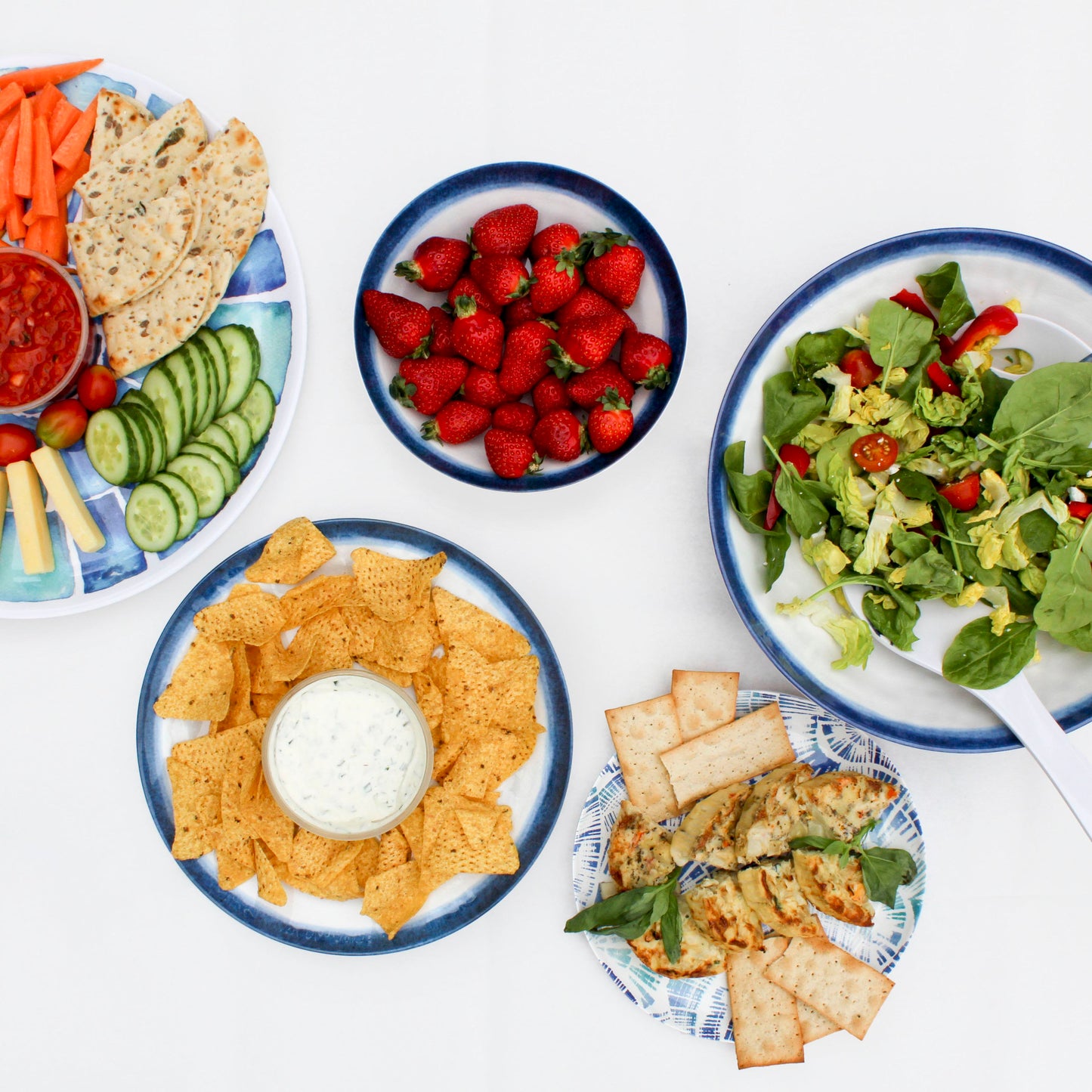 Coastal Melamine Salad Serving Bowl