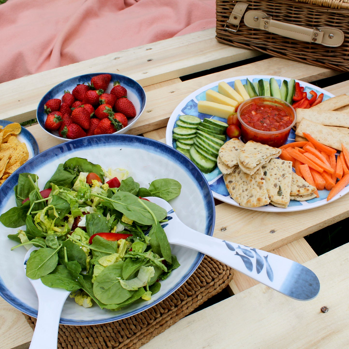 Coastal Melamine Dining Salad Servers