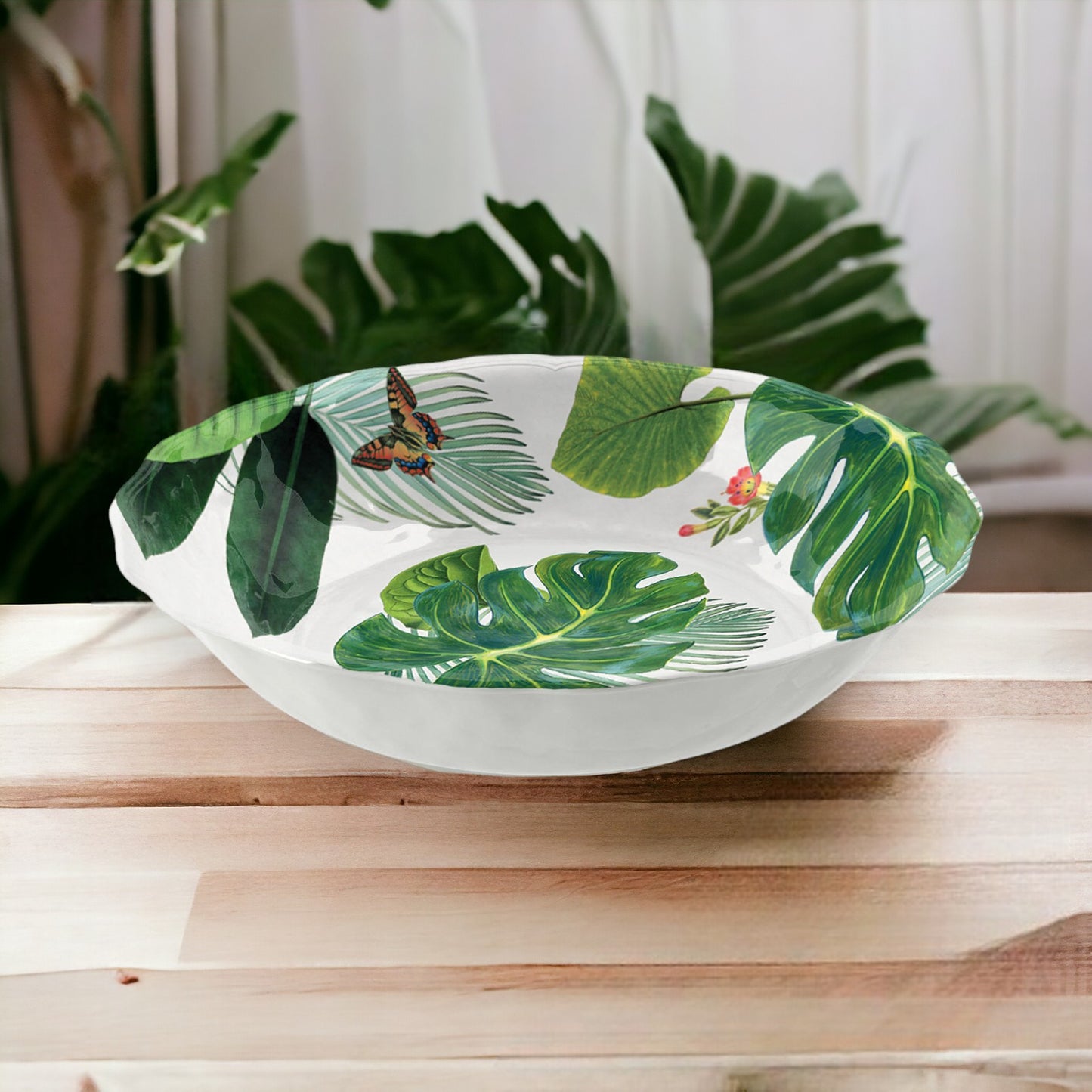 Amazon Floral Melamine Large Serving Bowl