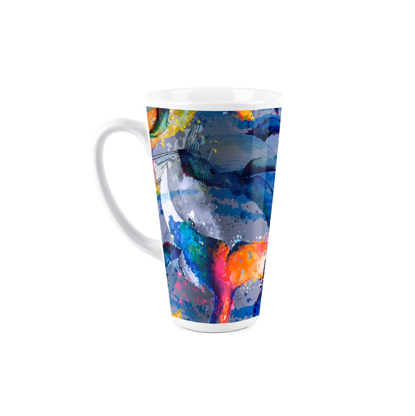 Painted Whales Large Latte Mug