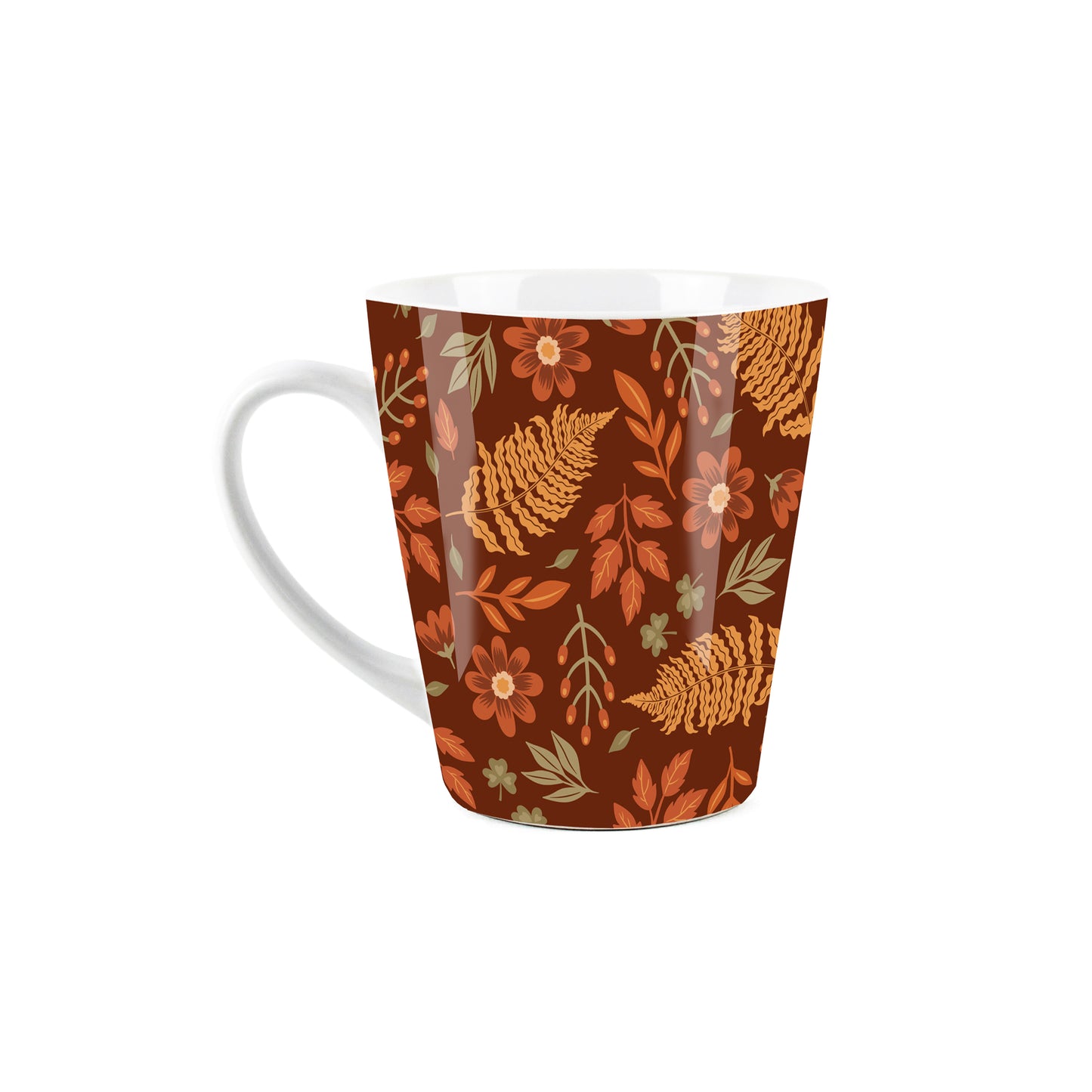 Autumn Leaves Brown Small Latte Mug