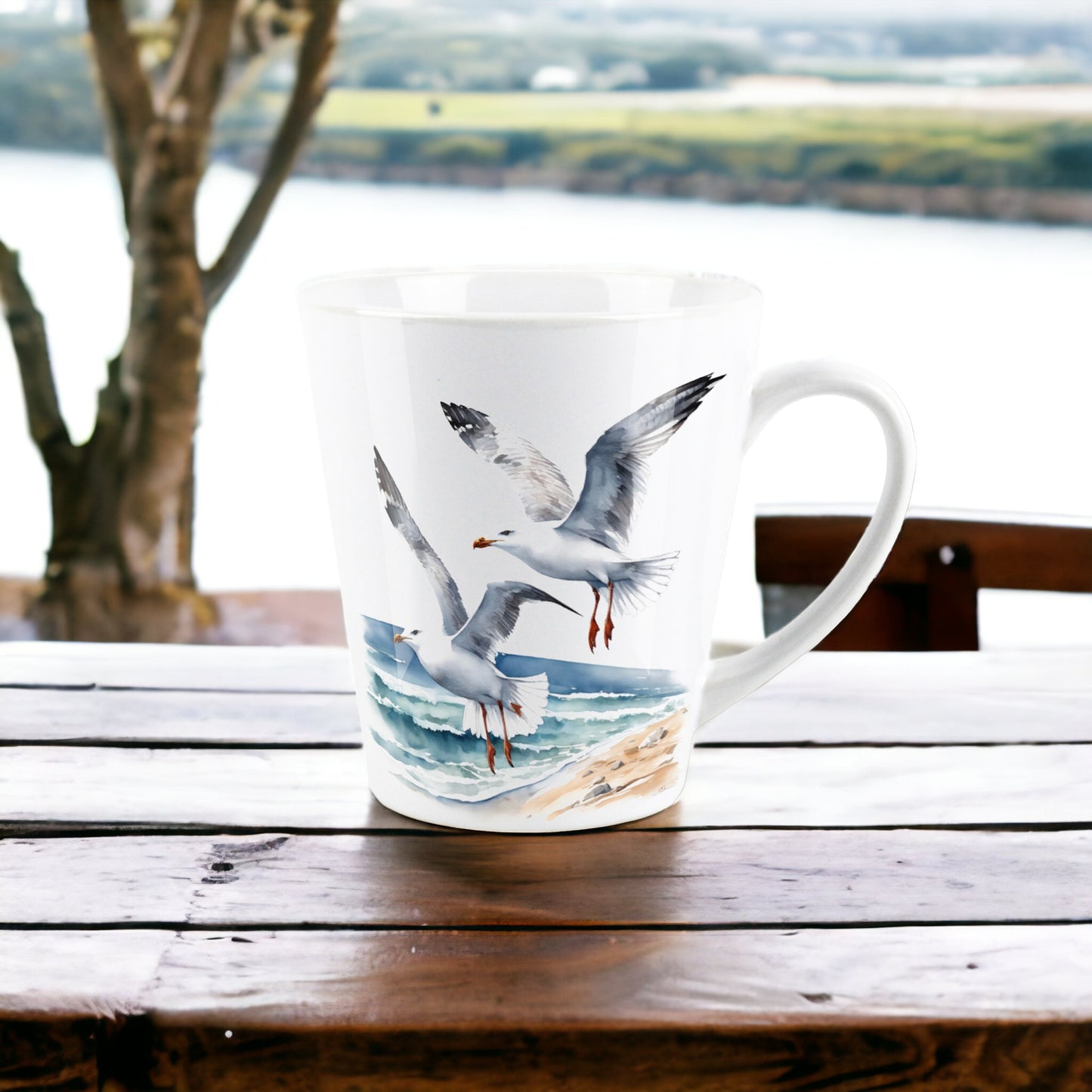 Coastline Seagulls Small Latte Mug