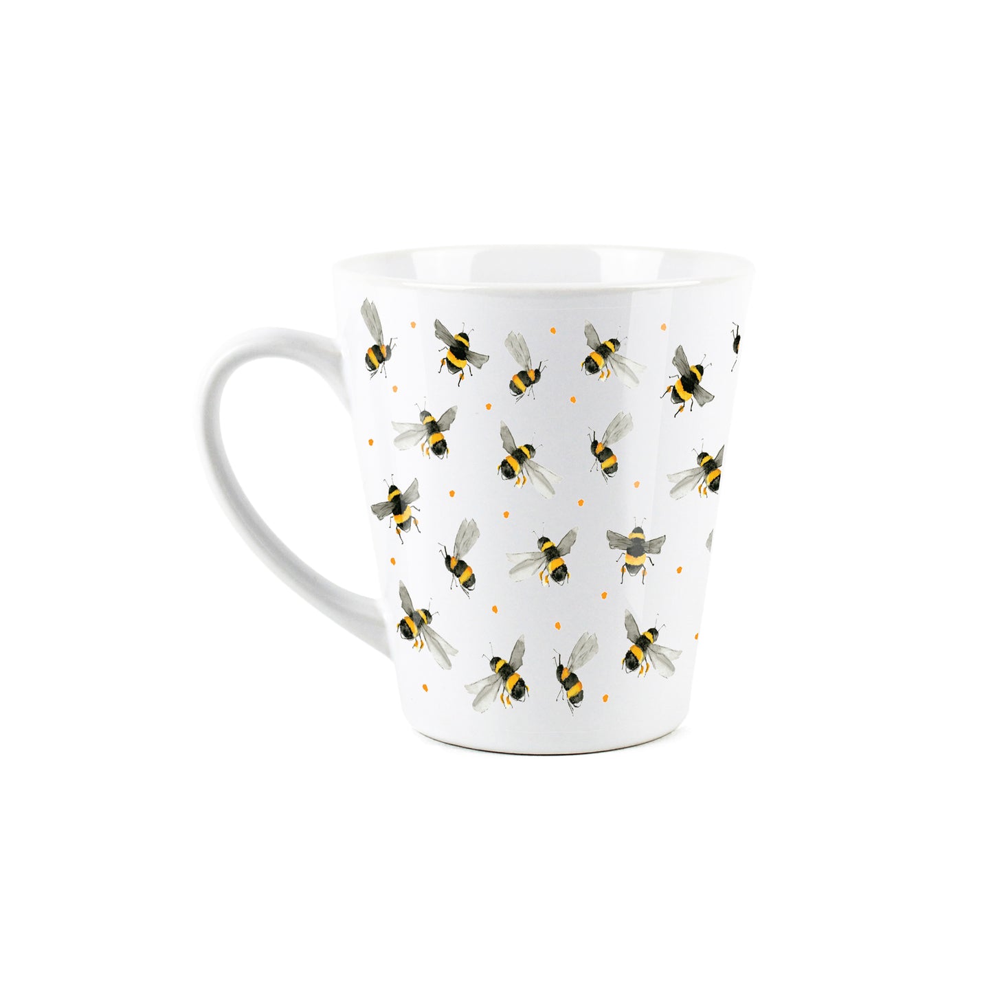 Scattered Bees Small Latte Mug by Rhiannon Chauncey