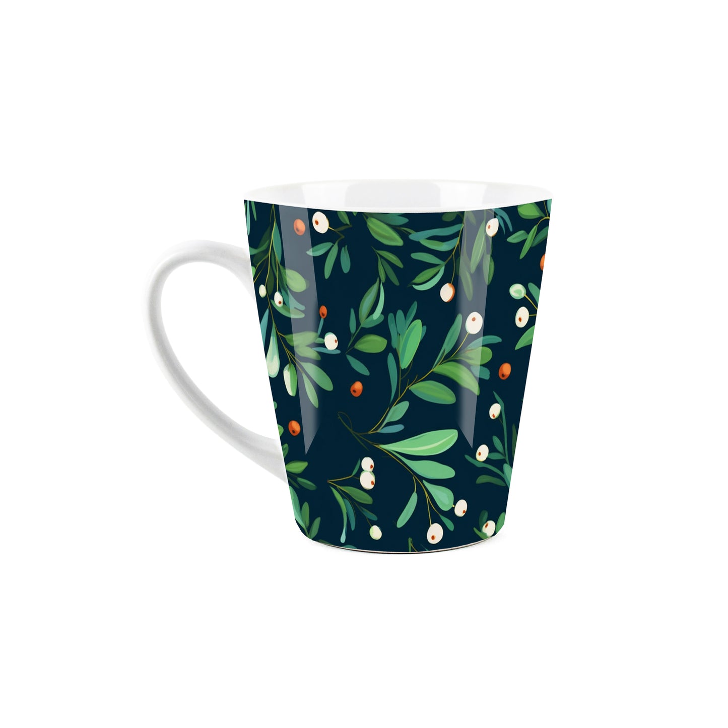 Christmas Botanical Mistletoe Small Latte Mug