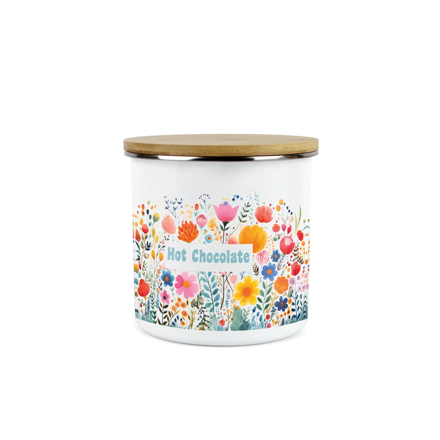 Bright Florals Medium Enamel Canister