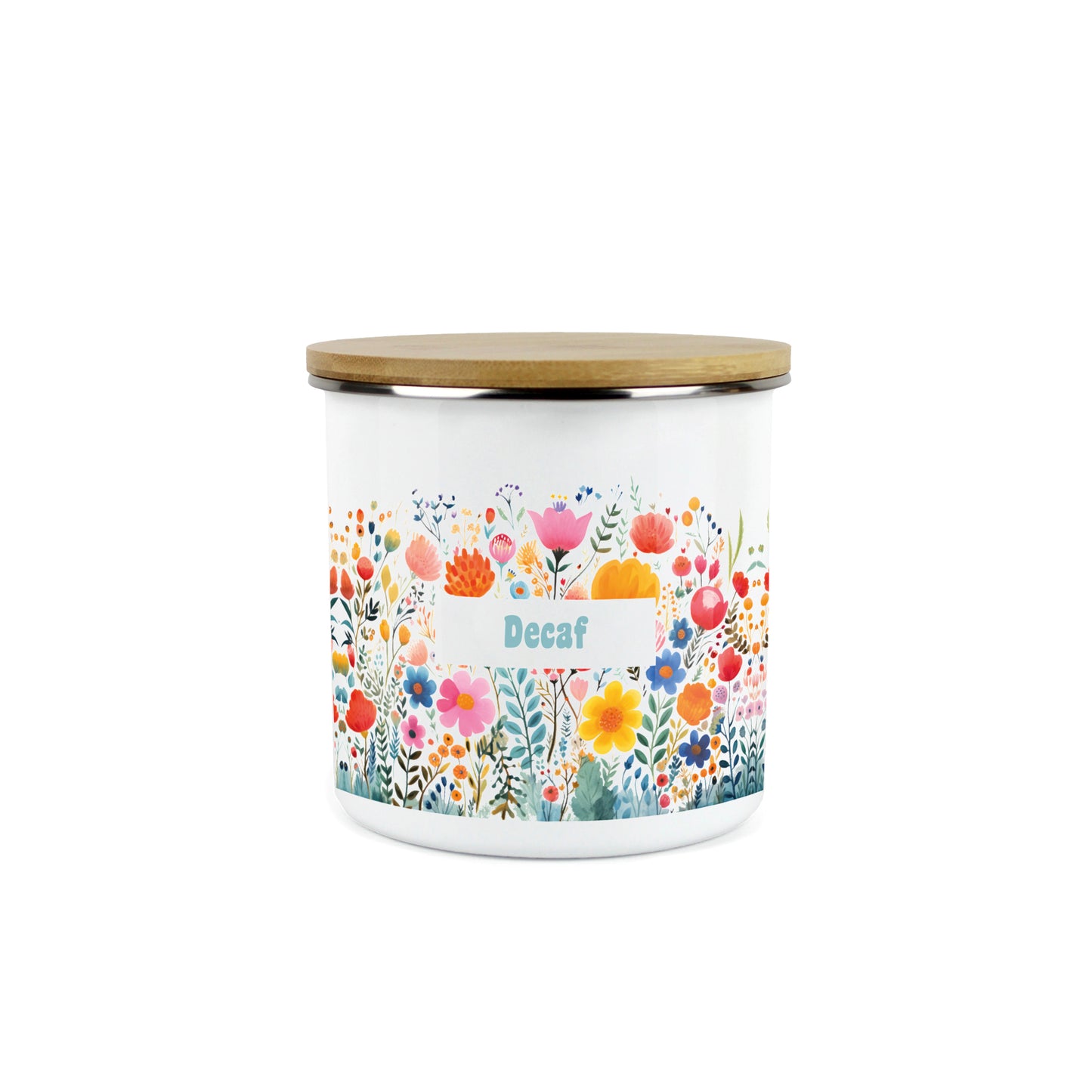 Bright Florals Medium Enamel Canister