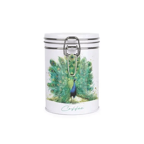 Peacock Metal Clip Lid Canister
