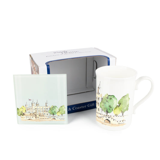 Tower of London Mug & Coaster Gift Set by Rhiannon Chauncey