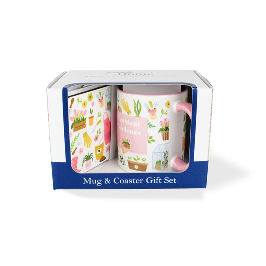 Assistant Gardener Tulips Mug & Coaster Gift Set
