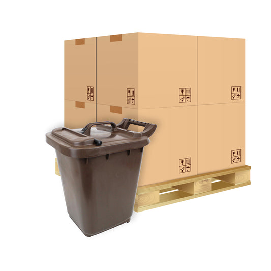 Pallet - 23L Locking Lid Kerbside Caddy - Brown