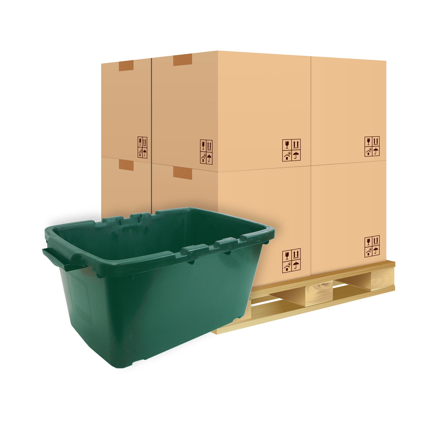 Pallet - 44L Recycling Crate - Green
