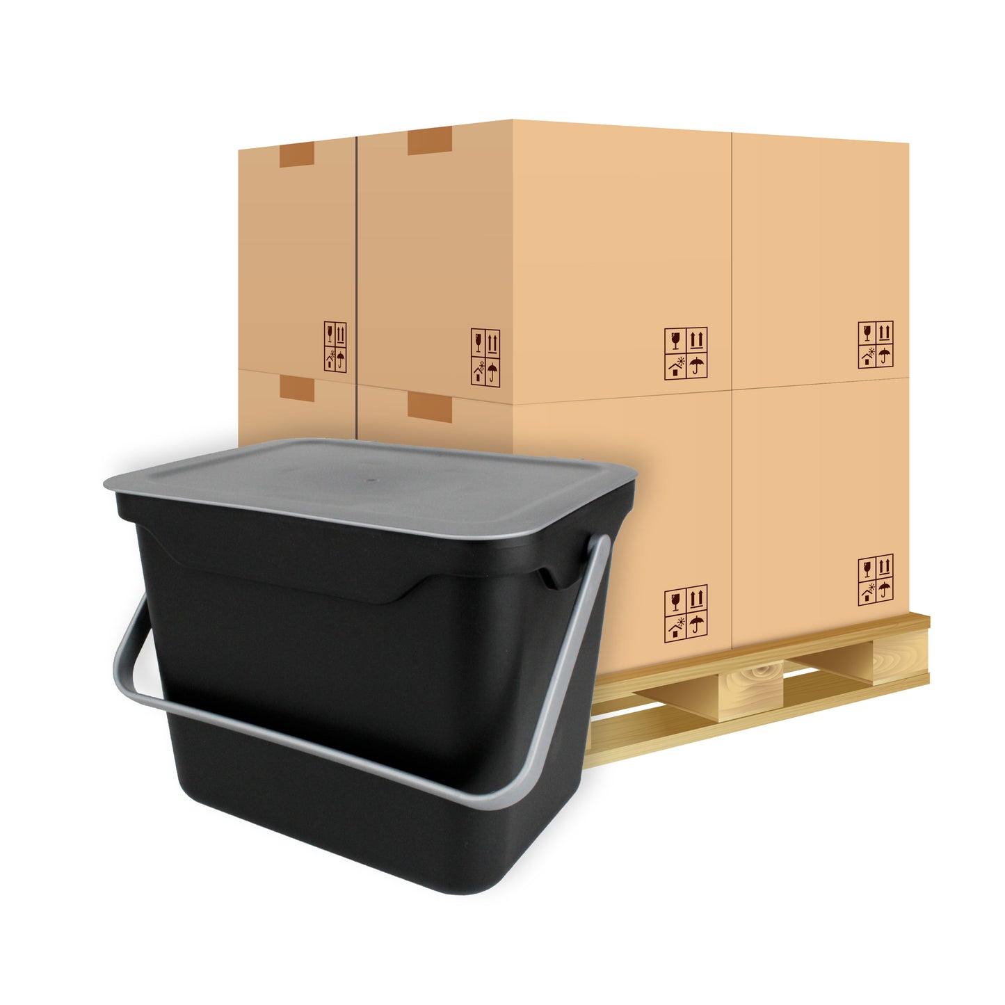 Pallet - 5L Easy Eco Kitchen Caddy - Black & Silver