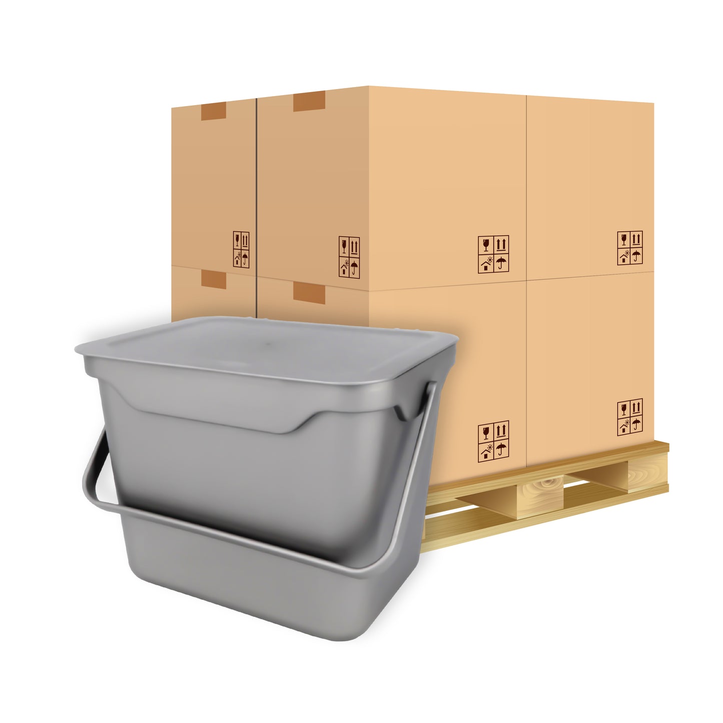 Pallet - 5L Easy Eco Kitchen Caddy - Silver