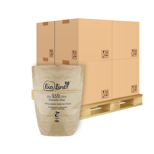 Pallet - 140L Paper Compostable Small Wheelie Bin Liners