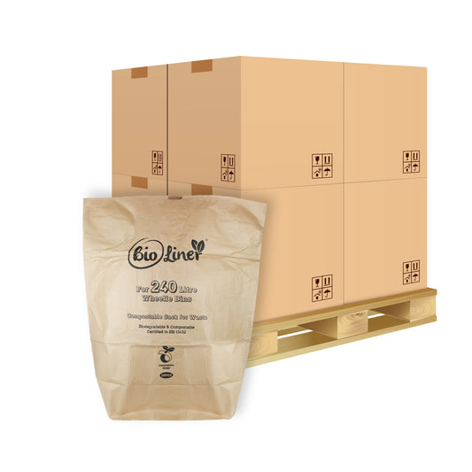 Pallet - 240L Paper Compostable Large Wheelie Bin Liners