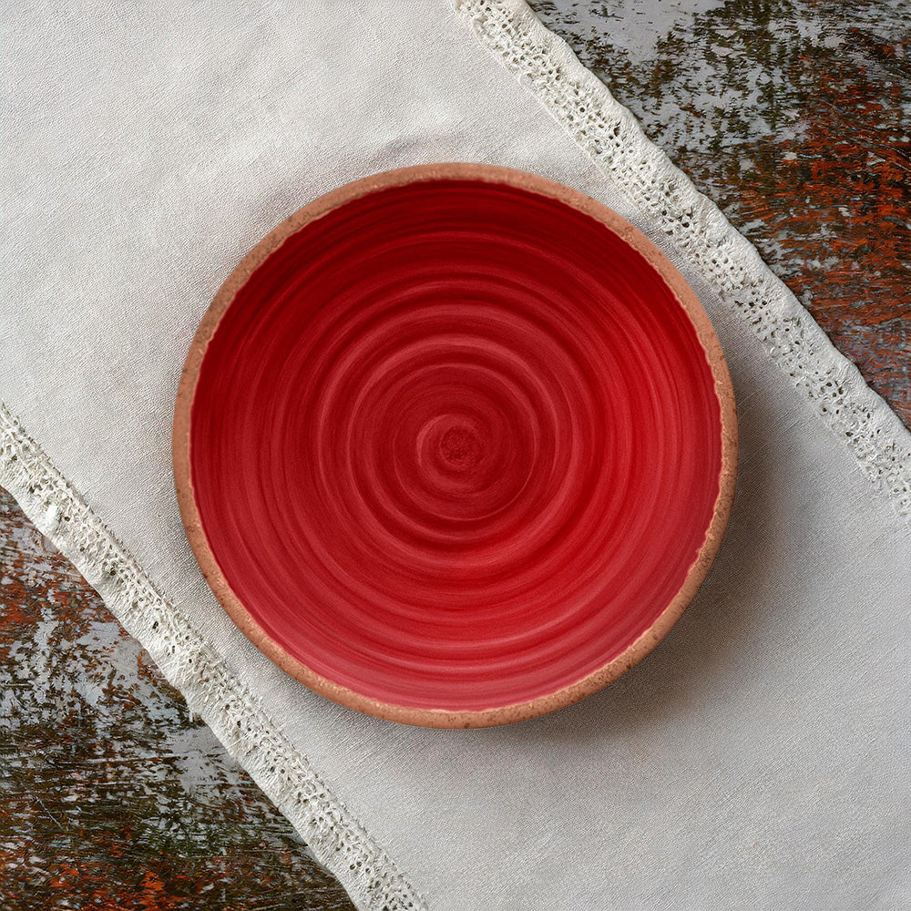 Rustic Swirl Red Melamine Dinner Plate
