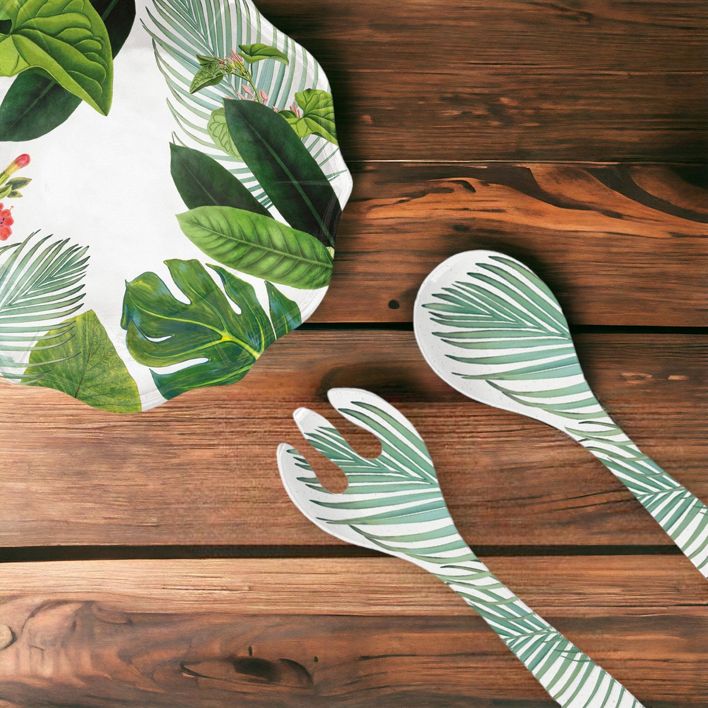 Amazon Floral Melamine Salad Servers