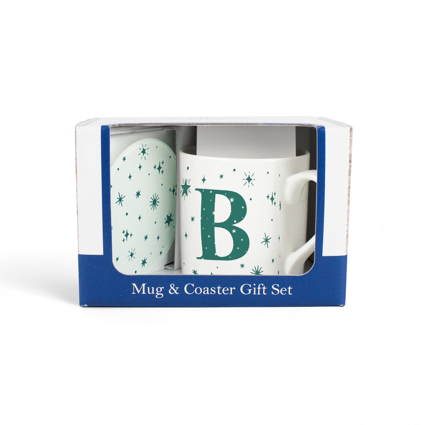Green Star Alphabet Mug & Coaster Gift Set