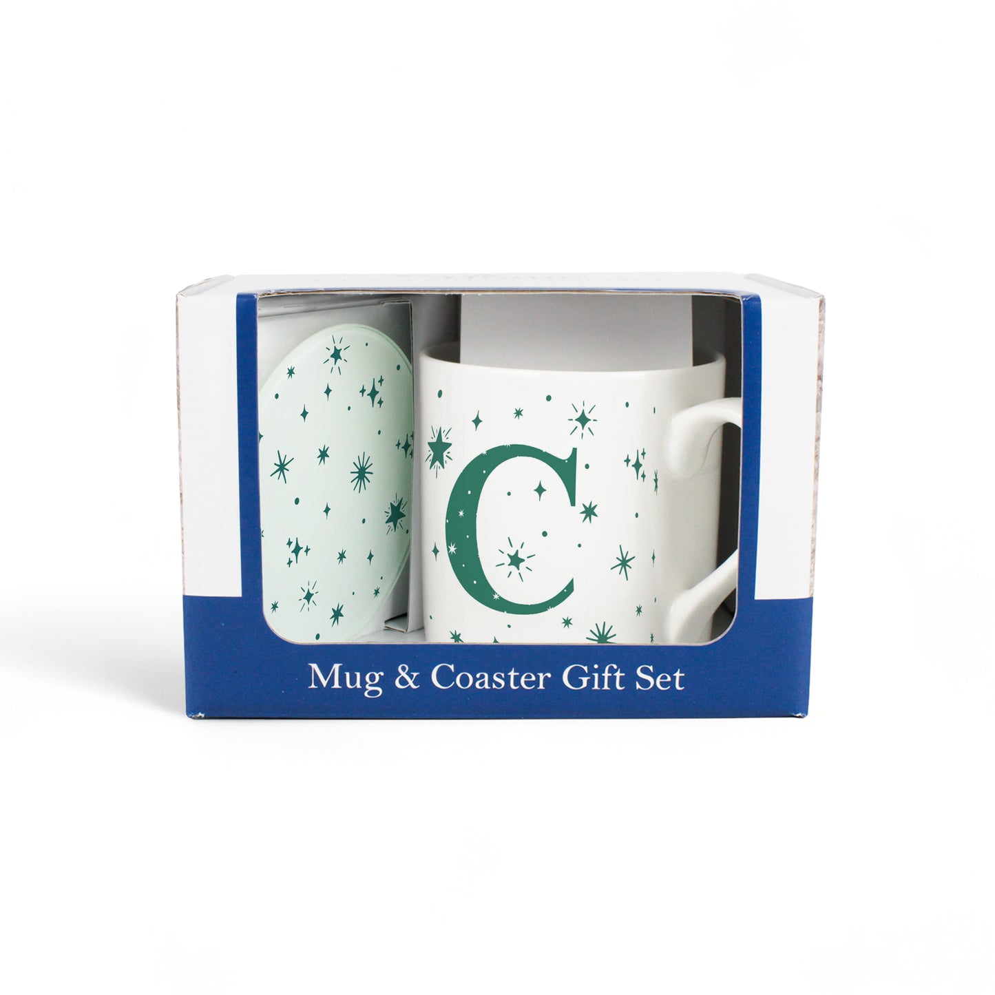 Green Star Alphabet Mug & Coaster Gift Set